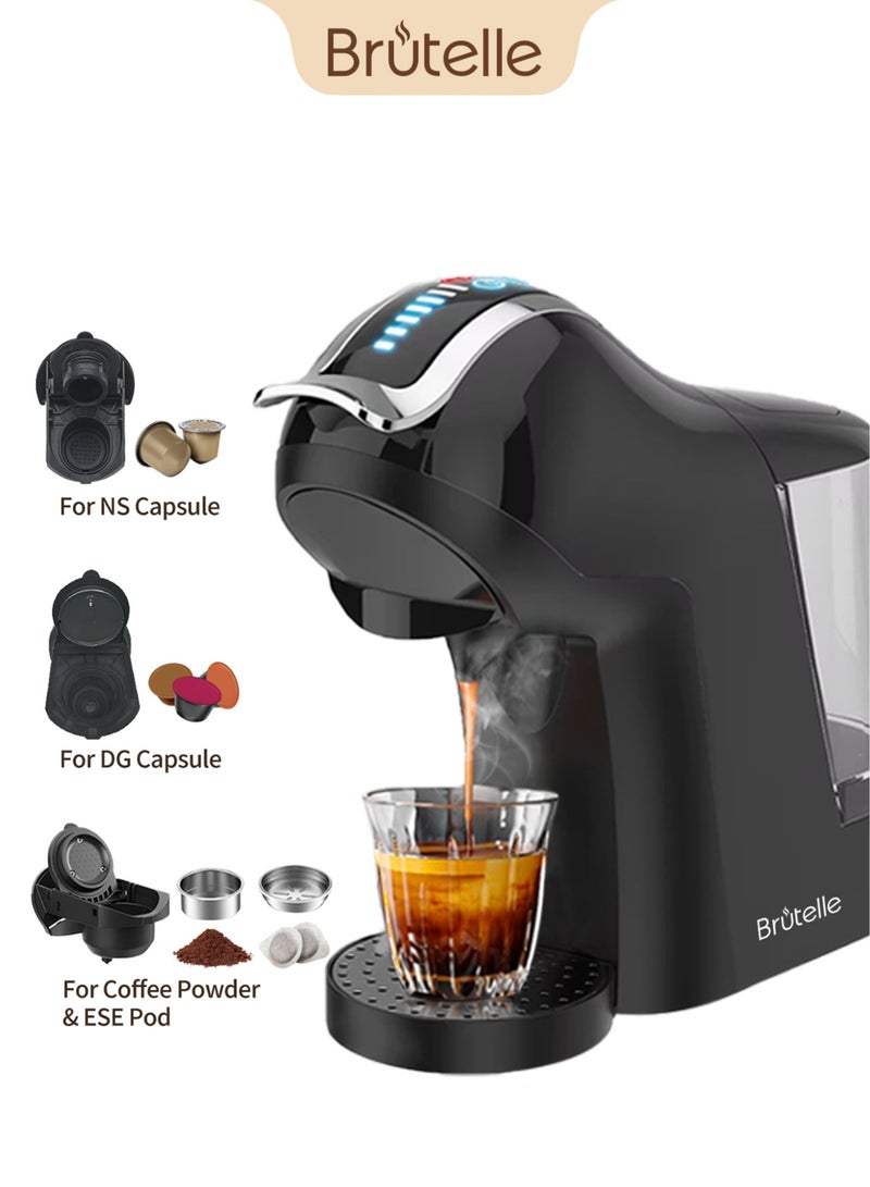 بريتيل ماكينة قهوة إسبريسو 4 في 1، ضغط ١٩ بار، متعددة الكبسولات، ماكينة قهوة إسبريسو، ماكينة قهوة كابتشينو، ماكينة لاتيه أمريكانو، إسبريسو ماكياتو - Image 1